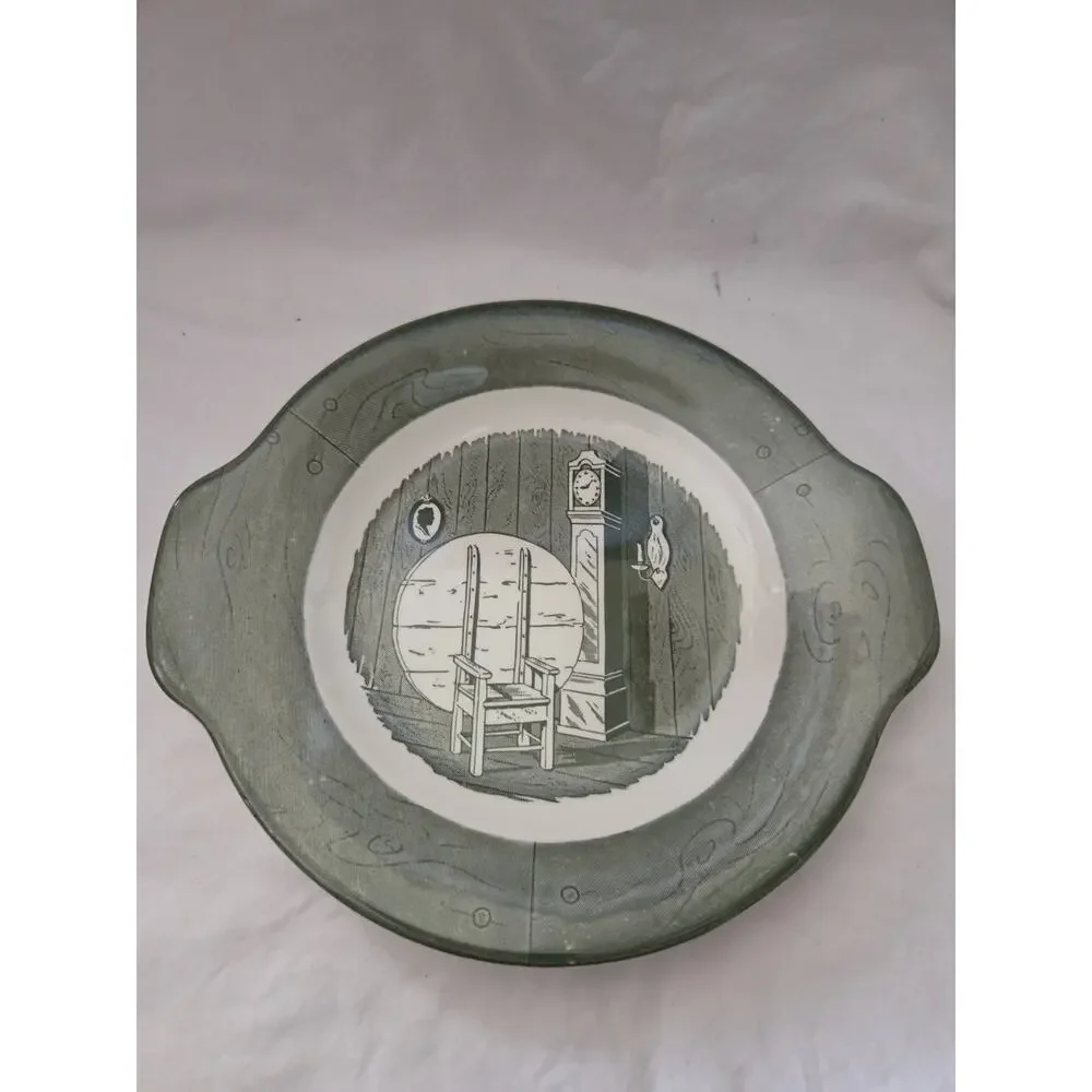Vintage Royal China Colonial Homestead Green Underplate For Round Gravy Boat. 8